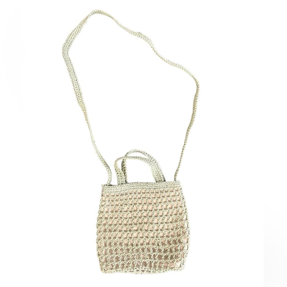Madewell light green The Small Transport Straw Crossbody bag